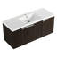 Meuble-lavabo 48 po avec lavabo en résine, fonctionnalité de fermeture en douceur, fixation murale, armoire à rayures, charnières, attrait moderne, leurre