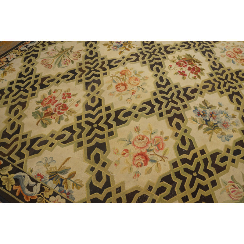 Grand tapis antique français Aubusson