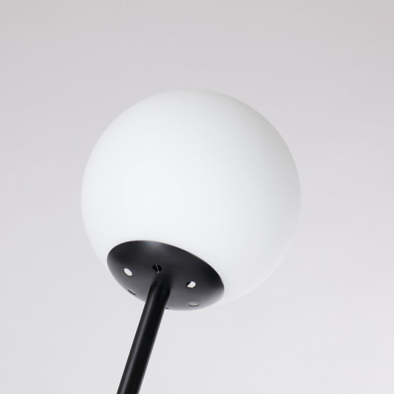 Velio Moon-Like Uma Floor Lamp With 2-Glass Shades, Matte