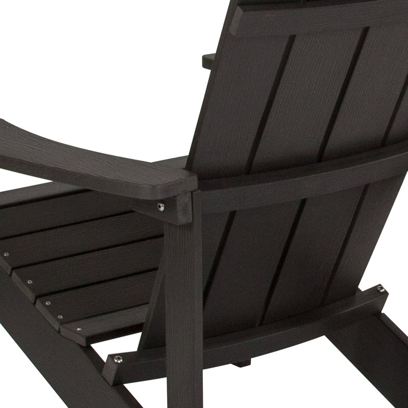 Commercial All-Weather Poly Resin Wood Adirondack Chair, Dark Gray