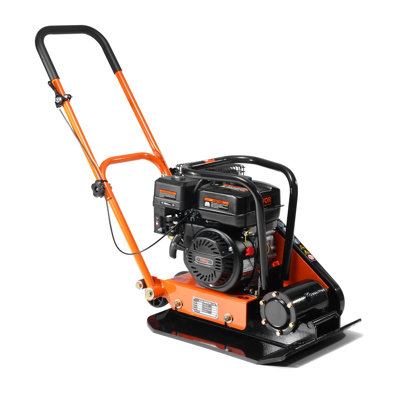 Vibratory Compaction Tamper, 6.5 HP, 196CC Gas Engine, 4,200 lbs Force, 5,600 VPM Plate Compactor with 22.1 x 15.9 in Plate for Walkways, Asphalts, Paver Landscaping, CARB & EPA Compliant