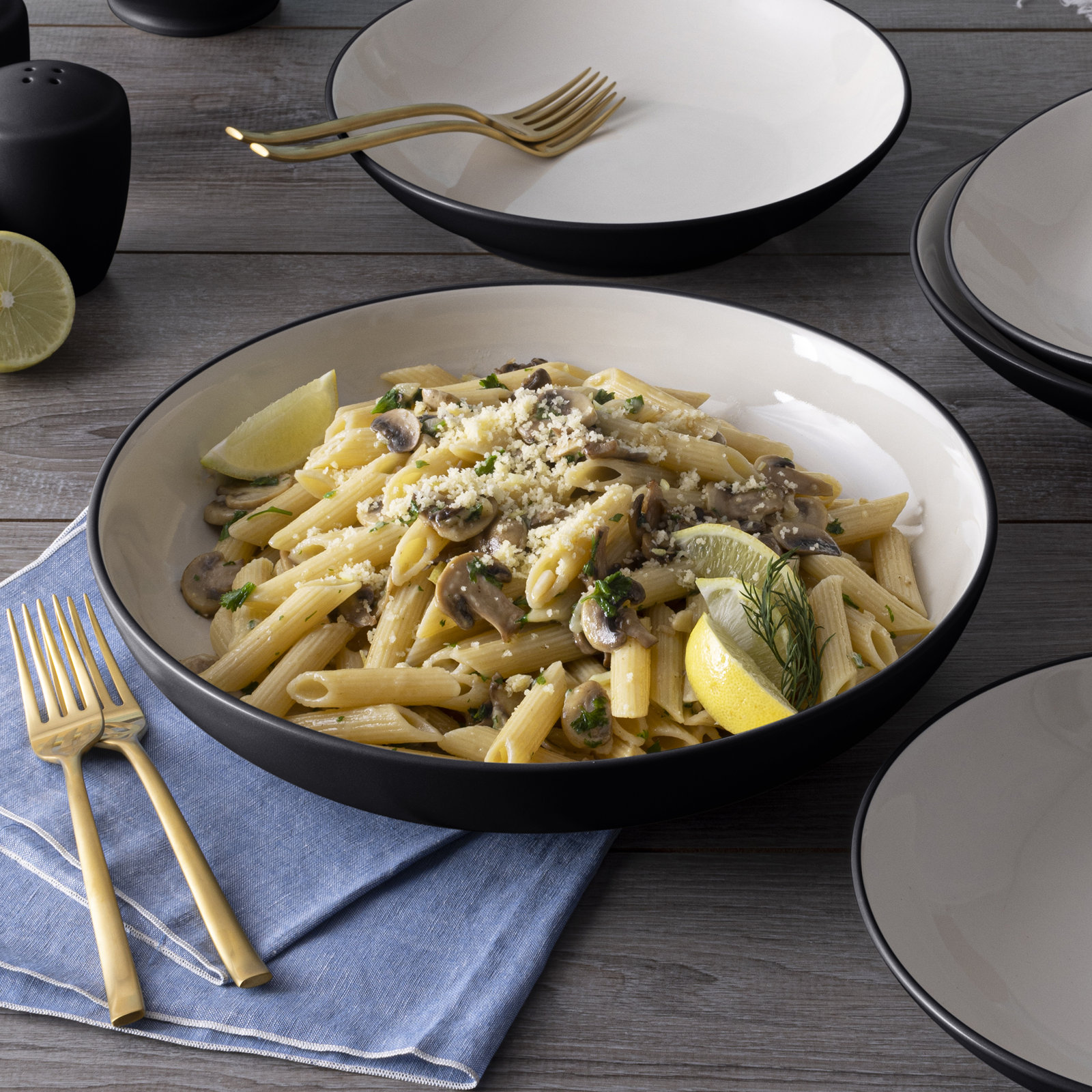 Noritake Colorwave Pasta Serving Bowl, 12", 89-1/2 OZ., Graphite