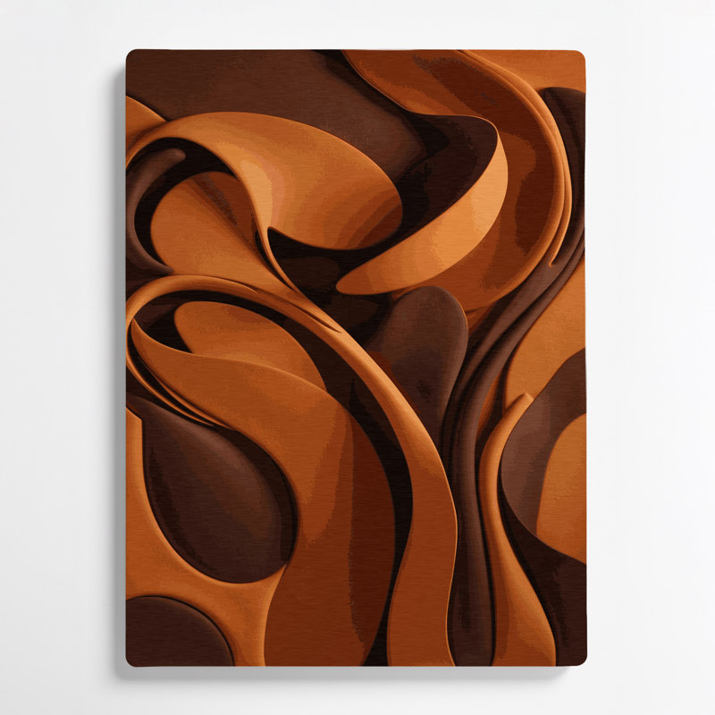 Art abstrait en métal brun, formes abstraites 93, H 20 po x l 24 po