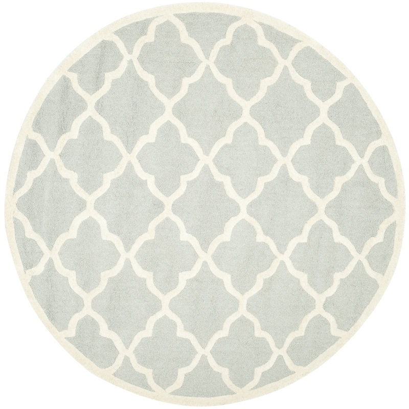 Cannen Hand Tufted Wool Geometric Rug, Round 6'