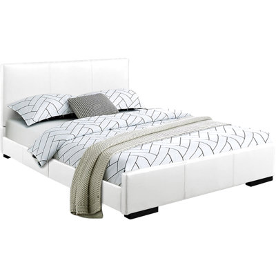  Abbey Platform Bed, White, King