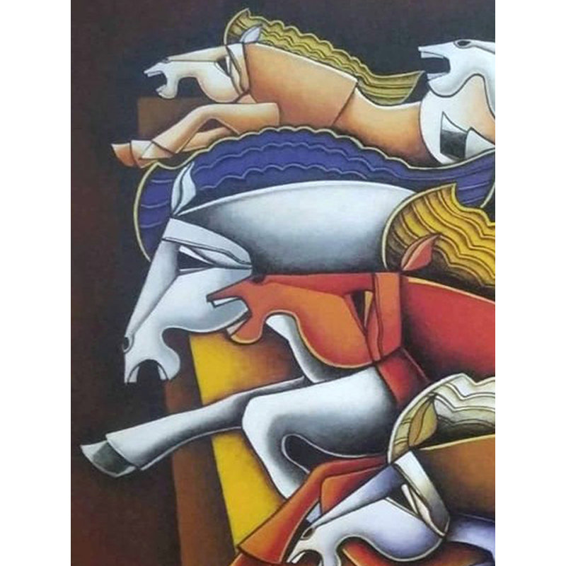 Désir de victoire | Acrylique sur toile | Par Arvind Mahajan