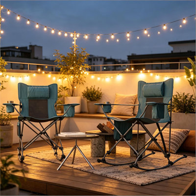 Ensemble de 2 chaises de camping berçantes et chaises portatives