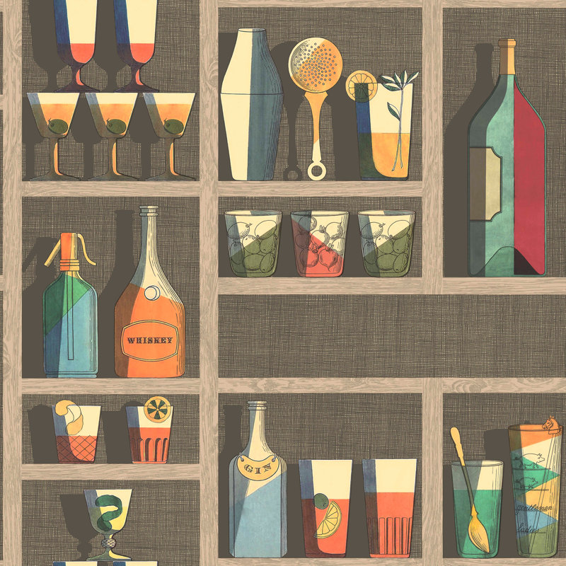Fornasetti Senza Tempo Wallpaper Roll, Brown/Orange/Blue