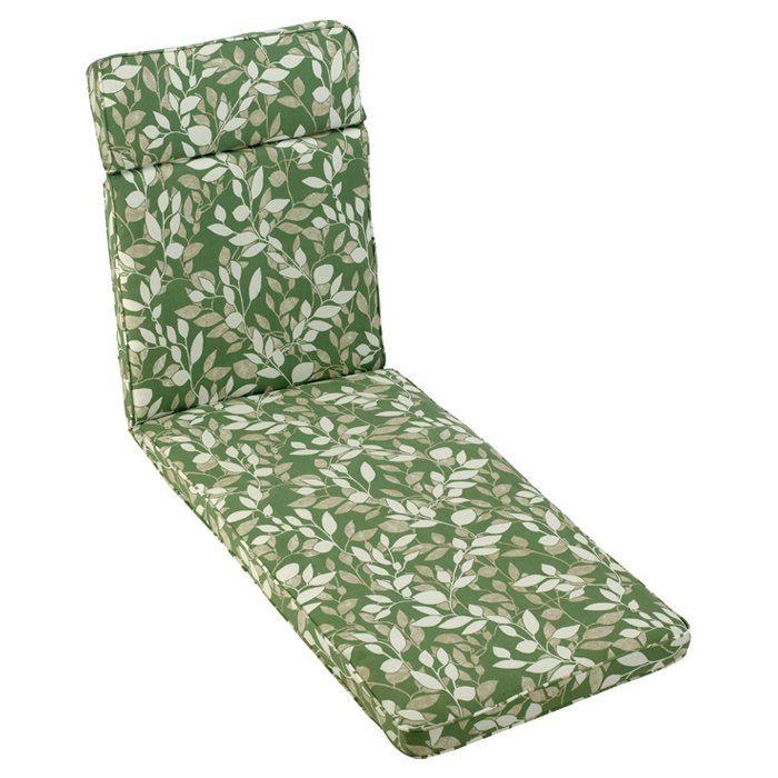 Cotswold Sun Lounger Cushion, Leaf Pattern