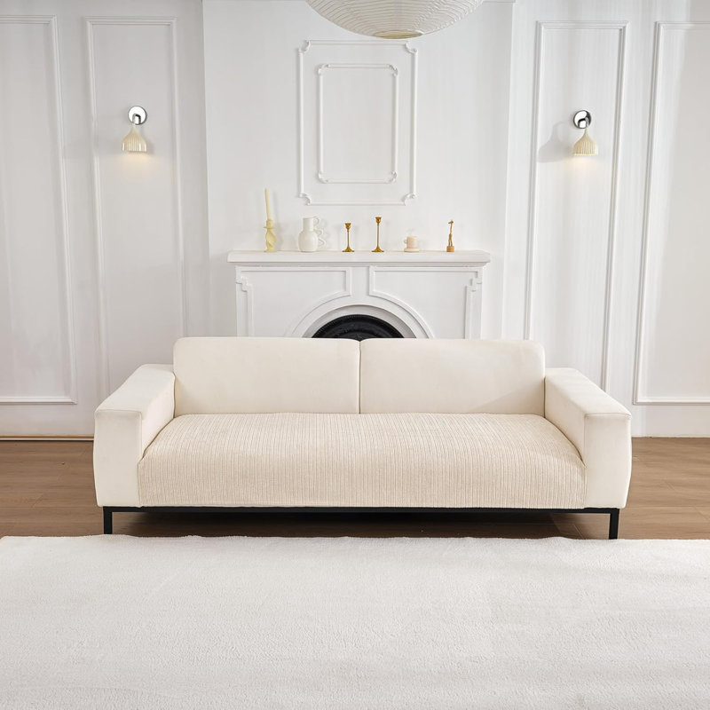 Albertas Outdoor Patio Sofa Cover, Chenille, White