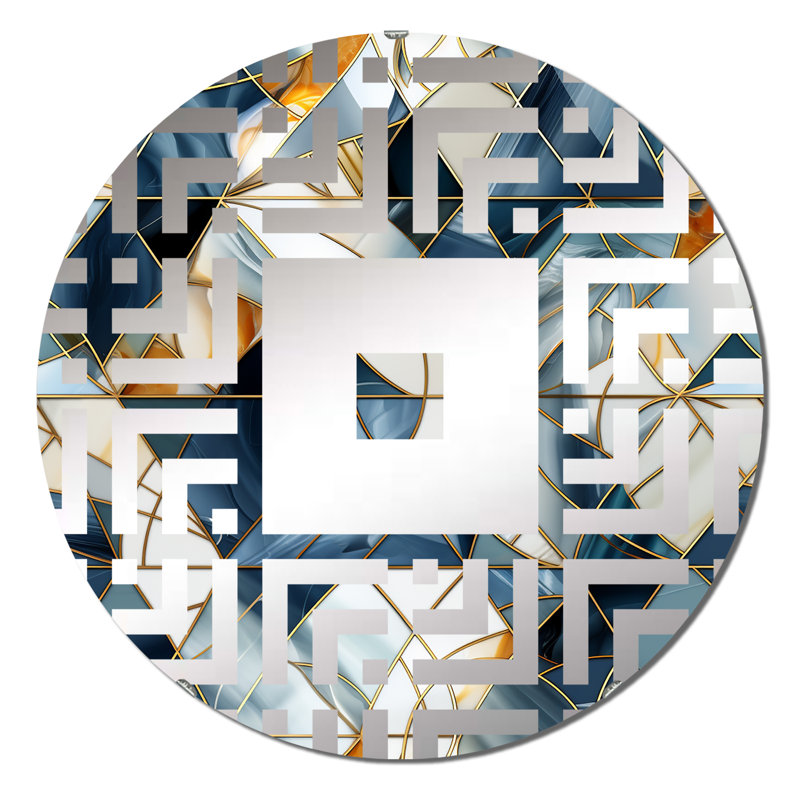 Enchanted Plaid Odysse Marble Motif - Miroir mural carré, 23,6 po x 23,6 po