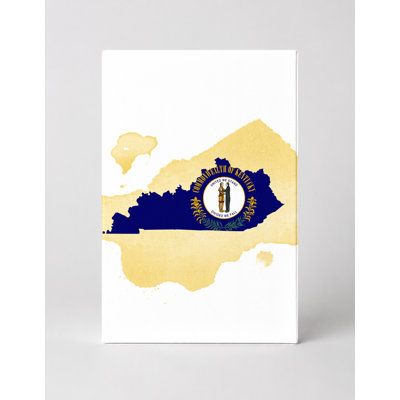 Kentucky State Map Flag — Portrait Canvas Wall Art