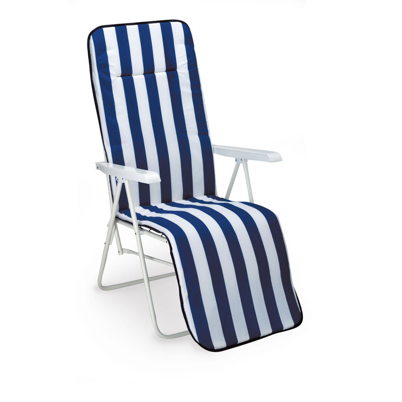 Chiemsee Relaxation Lounger, Blue/White, White