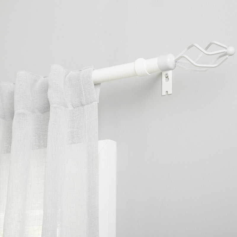 Ensemble de tringle à rideau et de faîteau de 1 po Exclusive Home Lancelot, réglable, Blanc cassé