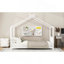 Lit plateforme simple en métal, blanc
