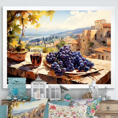 «Mauve Vineyard Tuscan balcon Views - Wine», art mural
