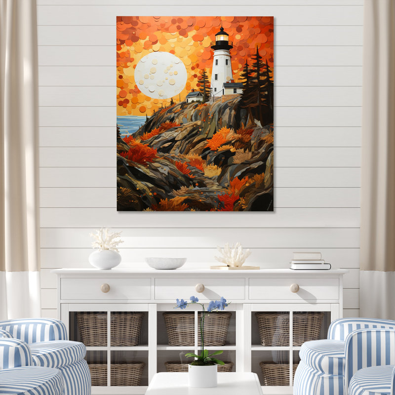 Reproduction d'art sur toile, "Phare avec lumière pastorale I", H 32 po x l 24 po x P 1 po, Toile tendue