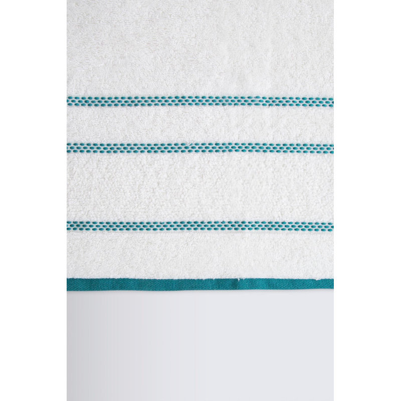 Serviette de bain Gerda simple, Vert/blanc