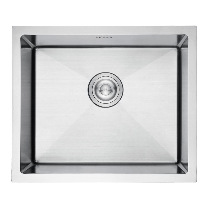 Belfry Kitchen Ohanko 20mm W Single Bowl Stainless Steel Kitchen Sink with 1 Faucet Hole, Stainless Steel