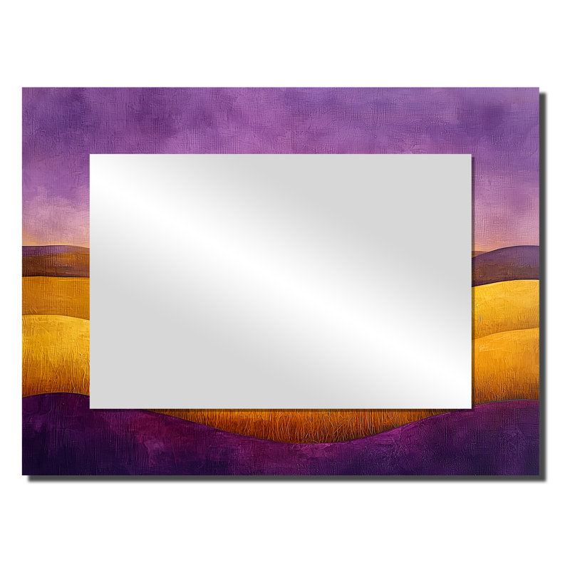 «Countryside Golden Hills At Twilight II», art mural en miroir, imprimé sur métal, 24 po x 32 po