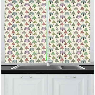 Geometric Tailored Kitchen Curtain