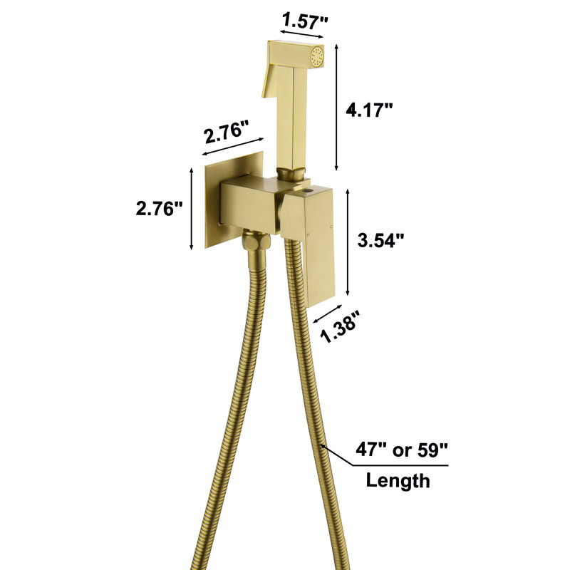 Single-Hole Vertical Bidet Faucet, Brushed Gold