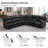 3-Piece Upholstered Living Room Reclining Sectional Sofa Set