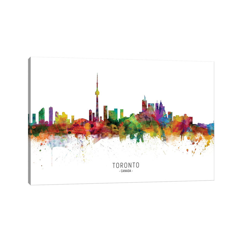 «Toronto Canada Skyline» par Michael Tompsett, impression sur toile tendue, H 40 po x l 60 po x 1,5 po