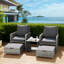 Billmont Wicker/Rattan 2 Person Seating Patio Conversation Sets With Ottoman-737205865
