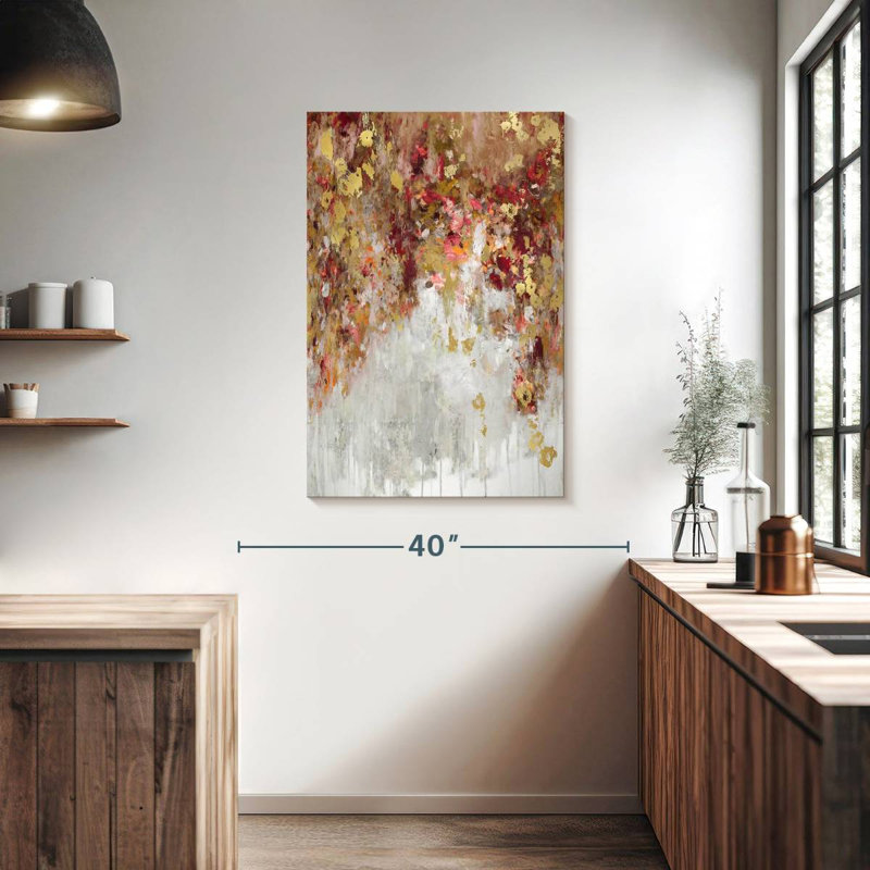 Rouge cascade Avery avec or, H 39 po x l 26 po