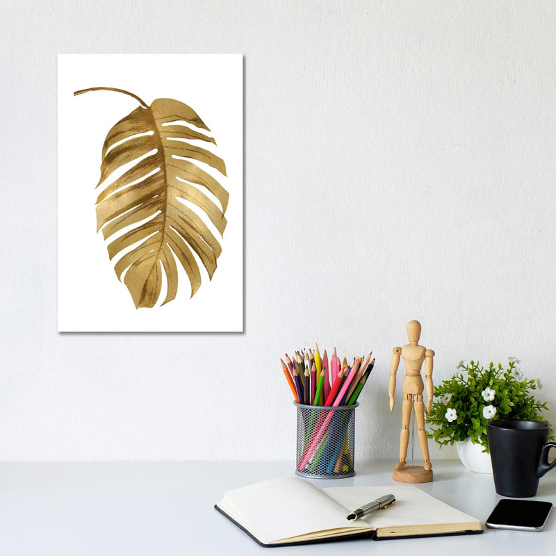 Gold Palm II by Melonie Miller - Wrapped Canvas Painting, 20.32 cm H x 30.48 cm W