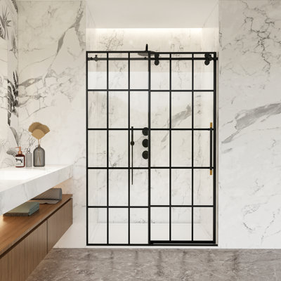 Porte de douche coulissante simple sans cadre l 48 po x H 78 po Puente
