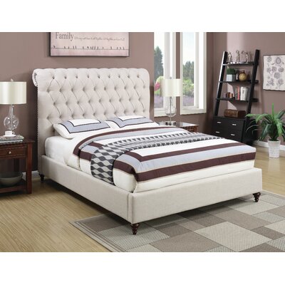 Calders Tufted Upholstered Low Profile Sleigh Standard Bed -  Gracie Oaks, 15596AA4A5844E909CEF87FDB6DF17ED