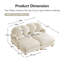 Canapés modulaires à compression, 2 places en chenille beige, style contemporain.-2050896749