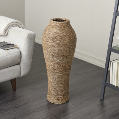 Neta Handcrafted Earthenware Jar with Seagrass Wrap