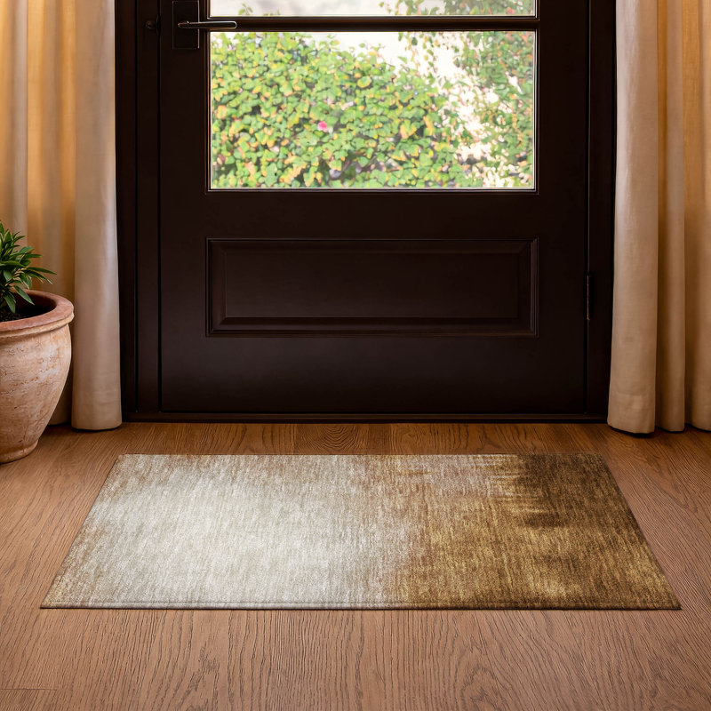 Premium Machine Washable Mayfield AMF2420 Ombre Rug, 1'8" x 2'6", Copper