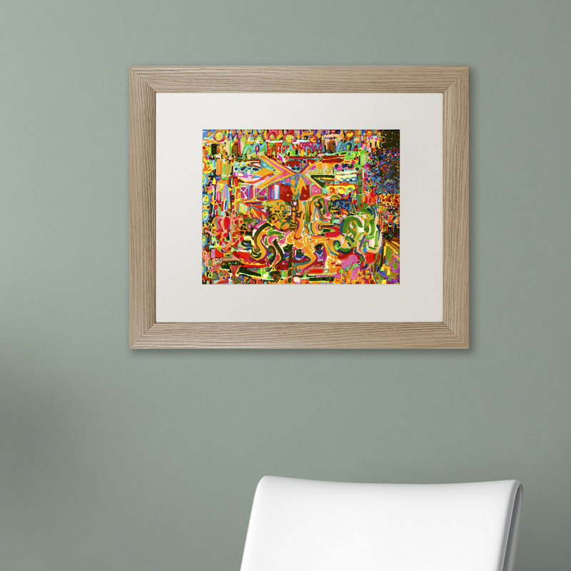 « electric carnival », reproduction d’impression encadrée, H 11 po x l 14 po x P 0,5 po, Blanc, Cadre argenté