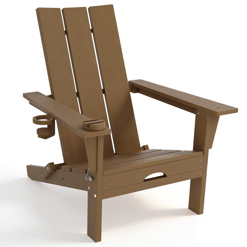 Outdoor Folding Adirondack Chair , Brown
