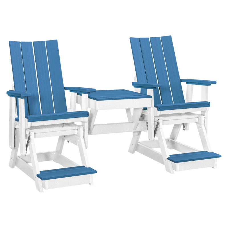 Fauteuil oscillant Brandon, Bleu marine / blanc