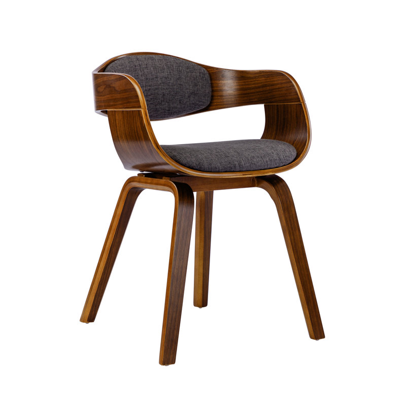 Chaise rembourrée en tissu avec pieds en bois Jacksten, Gris