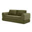 Canapé-lit convertible 2 en 1, canapé-lit moderne en velours côtelé avec 2 oreillers, canapé-lit futon modulaire rembourré sans dossier avec lit gigogne, canapé-lit modulaire pliable pour salon, vert-1025451671-1025451629