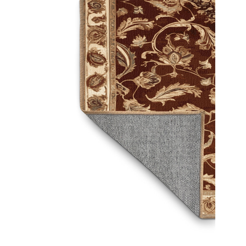 Tapis brun lavable à la machine, Carré 5 pi