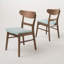 Ensemble de chaises de salle à manger 2 pièces - siège rembourré, pieds en bois d'hévéa durable et couleur menthe fraîche-1209058484-1209058491
