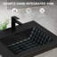 42" Floating Bathroom Vanity With Black Quartz Sand Top Basin Soft Close Drawers Cement Grey Storage Cabinet Modern Minimalist Style Space Sink Quick Assembly Water- Cabinetry And Design