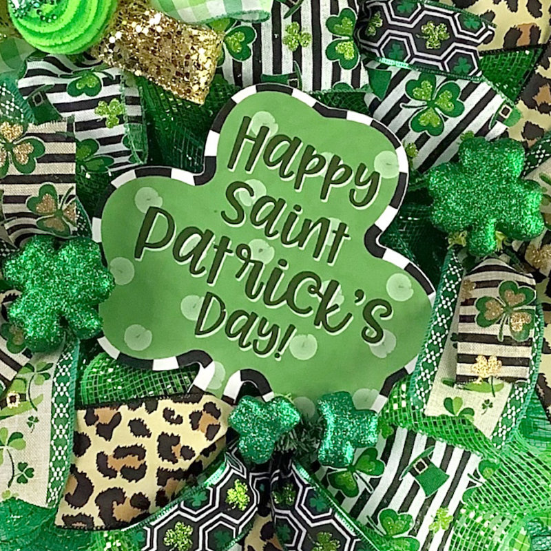 Couronne de trèfle à pois de la Saint-Patrick