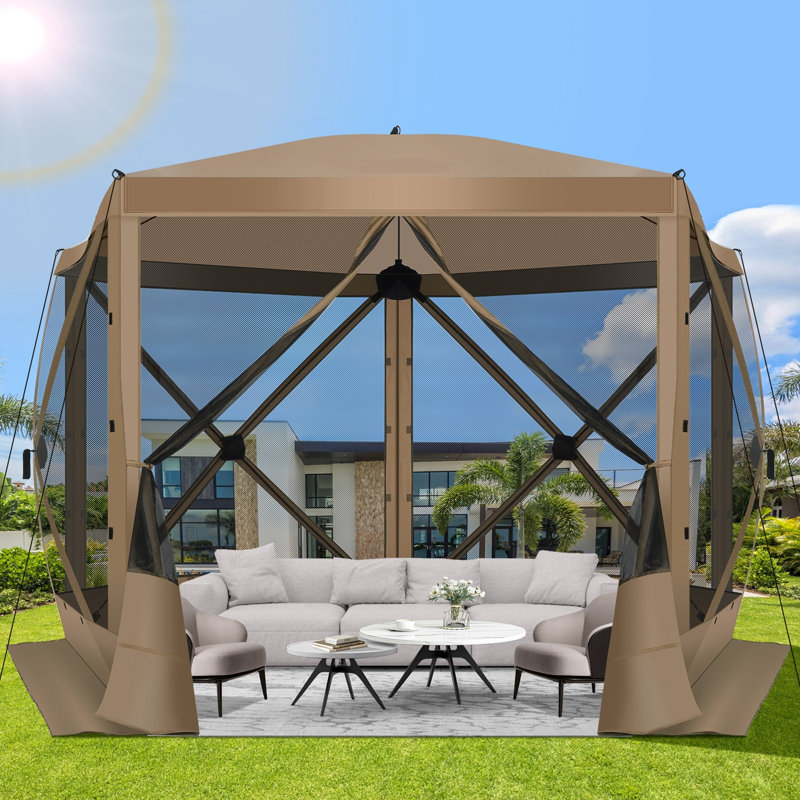 10FTx10FT Screen Room with Mosquito Netting, Khaki