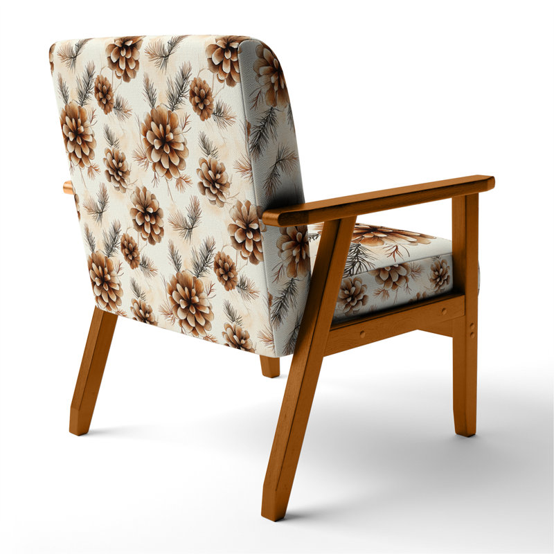 Fauteuil rustique rustique Pinecone, Accoudoirs carrés bruns