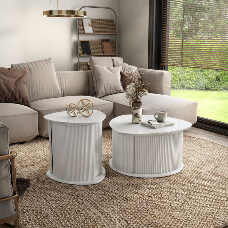 Ensemble de tables basses et tables de bout Ciane, 2 pièces: table de bout, table basse