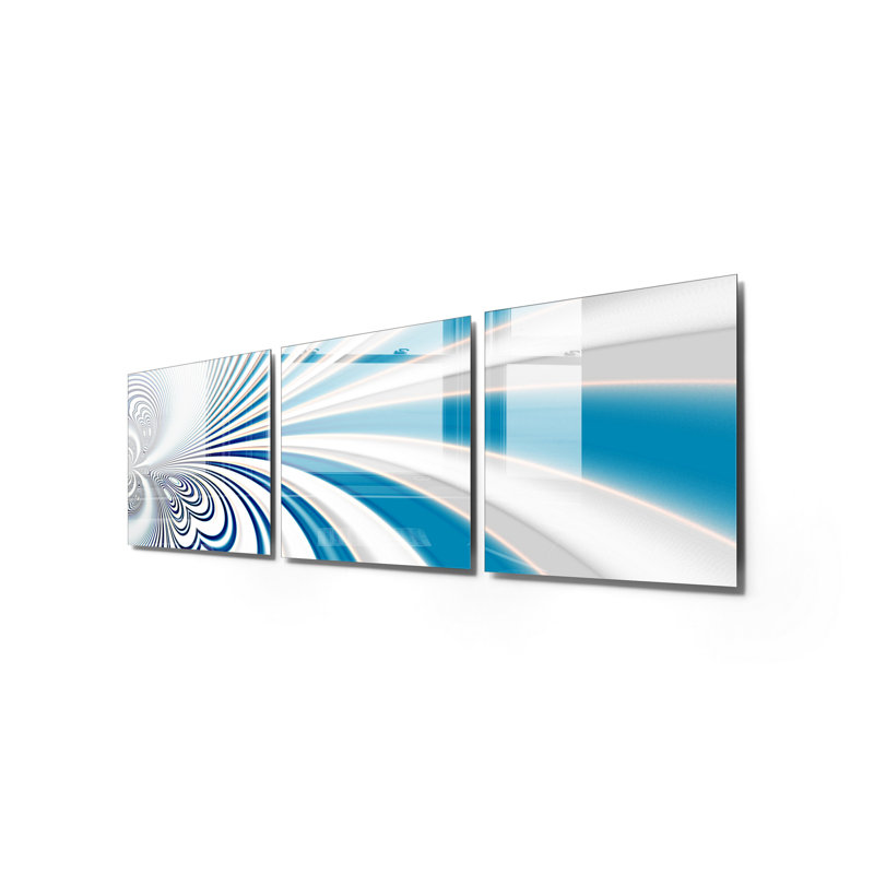 3 Piece No Frame Print on Glass, 40cm H x 40cm W x 0.4cm D