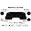 U Shape Convertible Sofa Bed with Movable Footstool, Modern Crushed Velvet Sectional Sleeper Sofa-1022800051